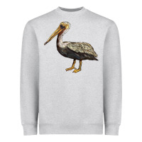 Heather Grey louisiana state bird pelican Heavyweight Sweatshirt - BarkalooDesign