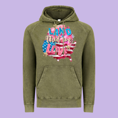 Merica Leopard Lightning Bolt Vintage Hoodie Designed By Fadigitalartstudio