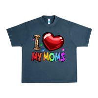 Midnight Navy i love my moms Urban Heavy Tee - OliviaCreatesArt