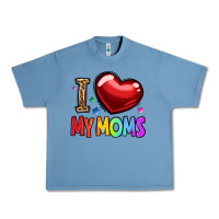 Pebble Blue i love my moms Urban Heavy Tee - OliviaCreatesArt