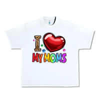 White i love my moms Urban Heavy Tee - OliviaCreatesArt