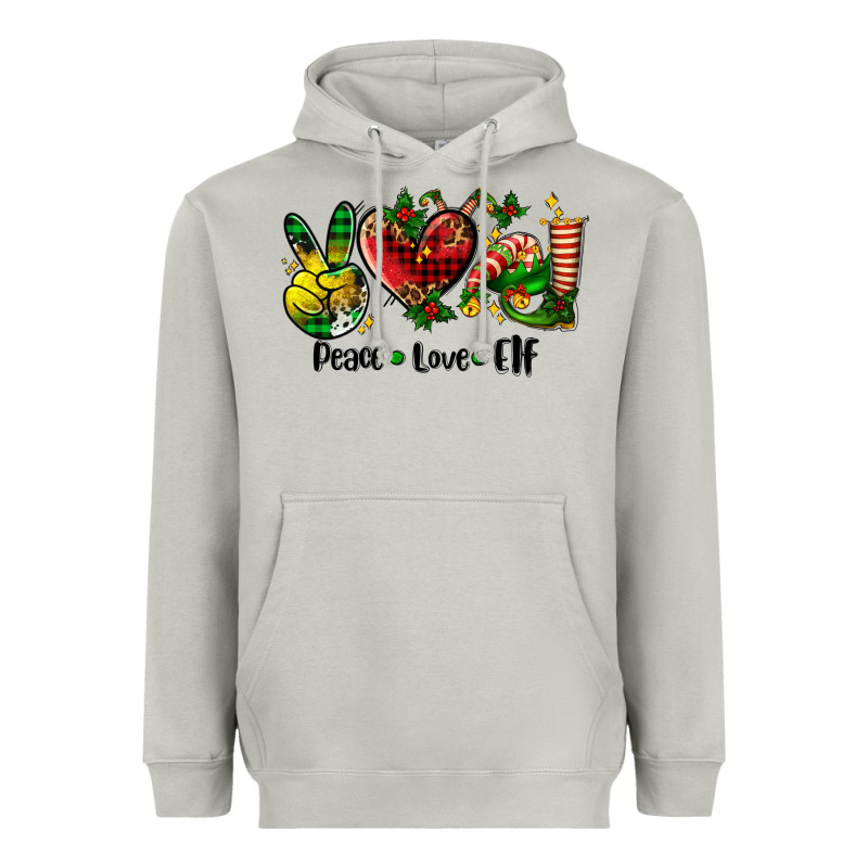 Peace Love  Elf Heavyweight Hoodie by AdoDesignShop | Teevron