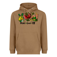 Toasted Coconut peace love  elf Heavyweight Hoodie - AdoDesignShop