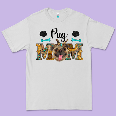 Western Pug Mom Premium Tee Designed By Ranaportraitstore