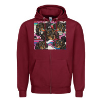 Burgundy dachshund Zipper Hoodie - BarkalooDesign