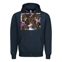 Navy dachshund Zipper Hoodie - BarkalooDesign