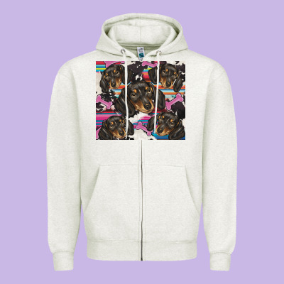 Dachshund Zipper Hoodie Designed By Barkaloodesign