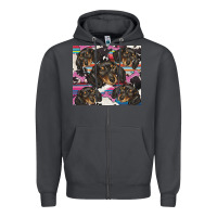 Smoke dachshund Zipper Hoodie - BarkalooDesign