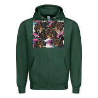 Sports Green dachshund Zipper Hoodie - BarkalooDesign