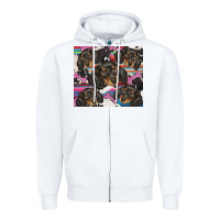White dachshund Zipper Hoodie - BarkalooDesign