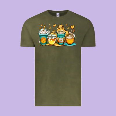 Honey Bee Coffee Cups Vintage Tee Designed By Oliviacreatesart