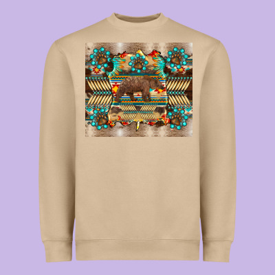 Bear Native Animal  Pelt  Tumbler Heavyweight Sweatshirt Designed By Barkaloodesign