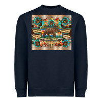 Navy bear native animal  pelt  tumbler Heavyweight Sweatshirt - BarkalooDesign