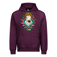 Mauve Wine heifer cowhide aztec Urban Hoodie - JahusDesignShop