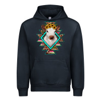 Navy heifer cowhide aztec Urban Hoodie - JahusDesignShop
