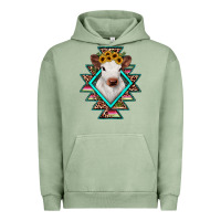 Pigment Oil Green heifer cowhide aztec Urban Hoodie - JahusDesignShop