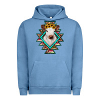 Pigment Pebble Blue heifer cowhide aztec Urban Hoodie - JahusDesignShop