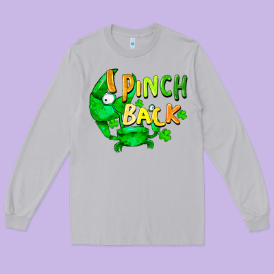 I Pinch Back With Crab St. Patricks Day Long Sleeve Tee Designed By Fadigitalartstudio
