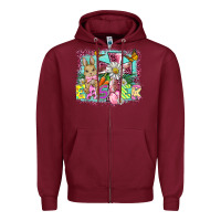 Burgundy easter cross background Zipper Hoodie - BarkalooDesign