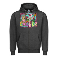 Charcoal Heather easter cross background Zipper Hoodie - BarkalooDesign