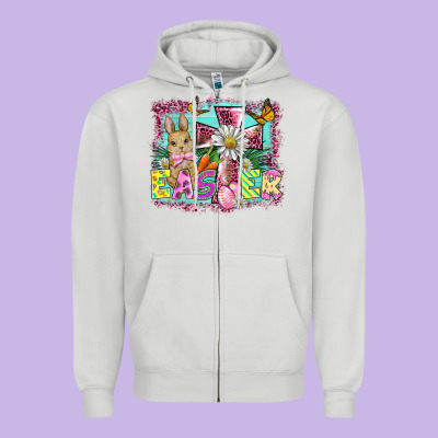 Easter Cross Background Zipper Hoodie Designed By Barkaloodesign