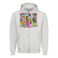 Dove Grey easter cross background Zipper Hoodie - BarkalooDesign
