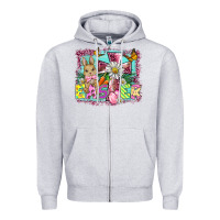 Heather Grey easter cross background Zipper Hoodie - BarkalooDesign
