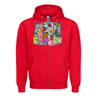 Red easter cross background Zipper Hoodie - BarkalooDesign
