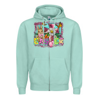 Seafoam easter cross background Zipper Hoodie - BarkalooDesign