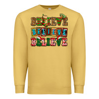 Antique Gold believe believe believe Premium Sweatshirt - AdoDesignShop