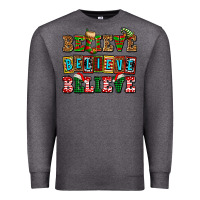 Charcoal Heather believe believe believe Premium Sweatshirt - AdoDesignShop