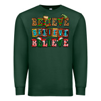 Sports Green believe believe believe Premium Sweatshirt - AdoDesignShop