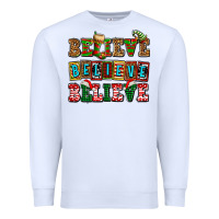 White believe believe believe Premium Sweatshirt - AdoDesignShop