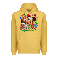 Antique Gold Merry Christmas Premium Hoodie - CowhideDigitalArt