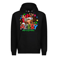 Black Merry Christmas Premium Hoodie - CowhideDigitalArt