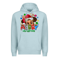 Blue Mist Merry Christmas Premium Hoodie - CowhideDigitalArt