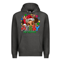 Charcoal Heather Merry Christmas Premium Hoodie - CowhideDigitalArt