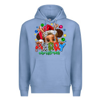 Colony Blue Merry Christmas Premium Hoodie - CowhideDigitalArt