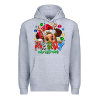 Heather Grey Merry Christmas Premium Hoodie - CowhideDigitalArt