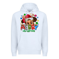 White Merry Christmas Premium Hoodie - CowhideDigitalArt