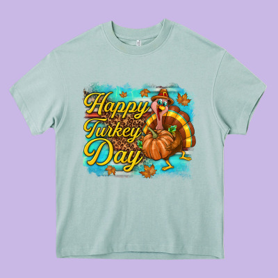 Happy Turkey Day Heavy Core Tee Designed By Texasbilliewilder