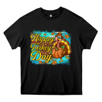 Black Happy Turkey Day Heavy Core Tee - texasbilliewilder