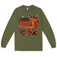 Army Green little sister biggest fan basketball Long Sleeve Tee - FaDigitalArtStudio