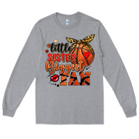 Heather Grey little sister biggest fan basketball Long Sleeve Tee - FaDigitalArtStudio