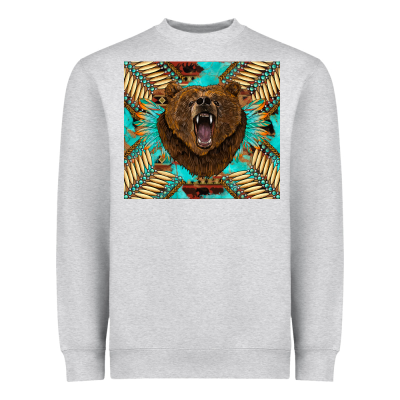 Bear Native American  Tumbler Heavyweight Sweatshirt by BarkalooDesign | Teevron