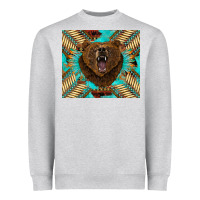 Heather Grey bear native american  tumbler Heavyweight Sweatshirt - BarkalooDesign