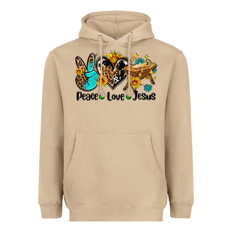 Peace Love Jesus Heavyweight Hoodie by AdoDesignShop | Teevron