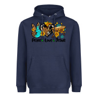 Navy peace love jesus Heavyweight Hoodie - AdoDesignShop