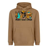 Toasted Coconut peace love jesus Heavyweight Hoodie - AdoDesignShop