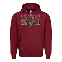 Burgundy dachshund mom Zipper Hoodie - BarkalooDesign